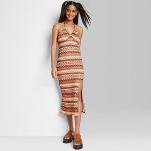 Multicolor Crochet Midi Slip Dress